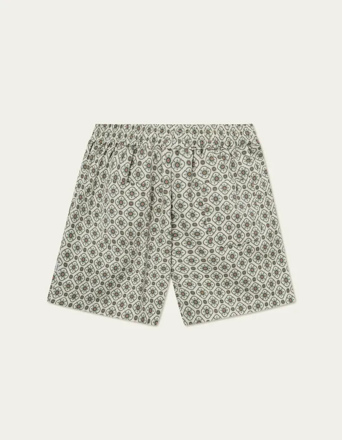 Men Tapestry Shorts 8211 IvoryLight Jade Green Les Deux Shorts