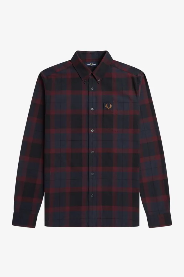 Men Tartan Shirt Oxblood Fred Perry Shirts