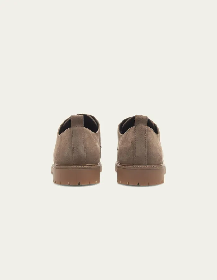 Men Taylor Suede Derby Shoe 8211 Walnut Les Deux Shoes