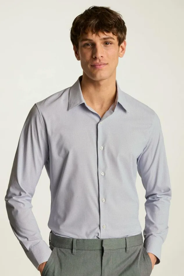 Men Tech Button Down Shirt Blue Purple Check Bonobos Casual Shirts
