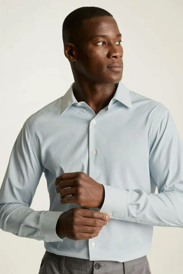 Men Tech Button Down Shirt Dusty Blue Geo Bonobos Casual Shirts