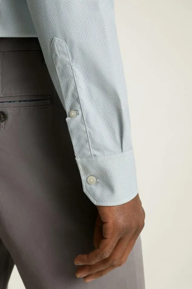Men Tech Button Down Shirt Dusty Blue Geo Bonobos Casual Shirts