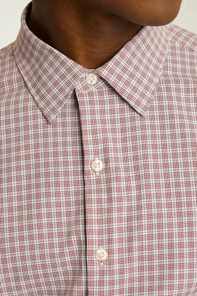 Men Tech Button Down Shirt Red Weltide Plaid Bonobos Casual Shirts
