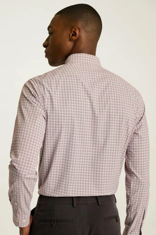 Men Tech Button Down Shirt Red Weltide Plaid Bonobos Casual Shirts