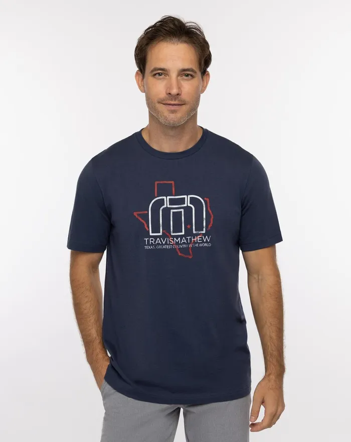 Men Tees TravisMathew BUCKING BULL TEE Mood Indigo