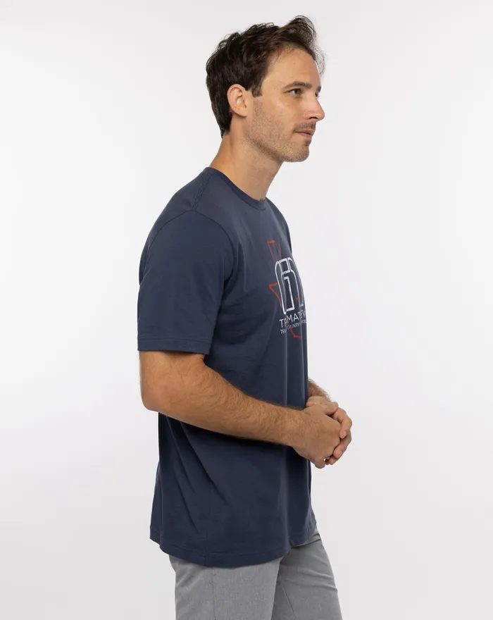 Men Tees TravisMathew BUCKING BULL TEE Mood Indigo