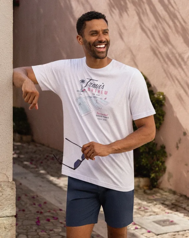Men Tees TravisMathew ON VACATION TEE White