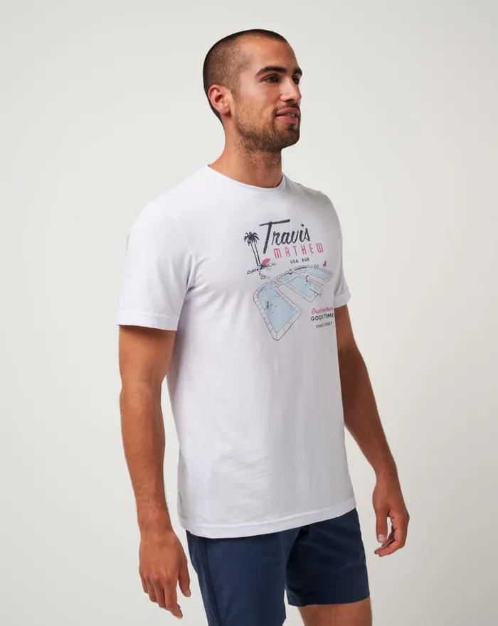 Men Tees TravisMathew ON VACATION TEE White