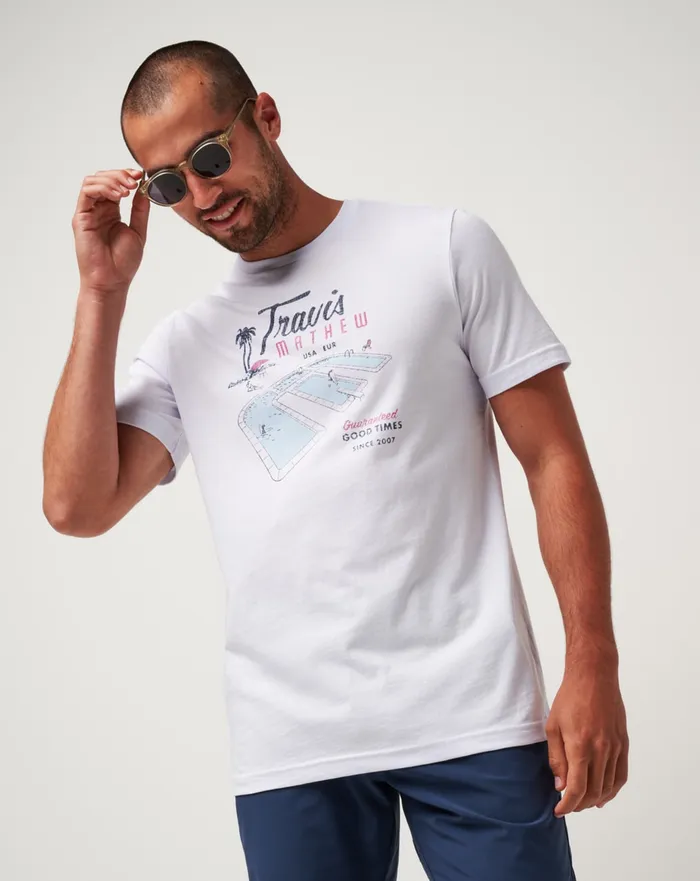 Men Tees TravisMathew ON VACATION TEE White