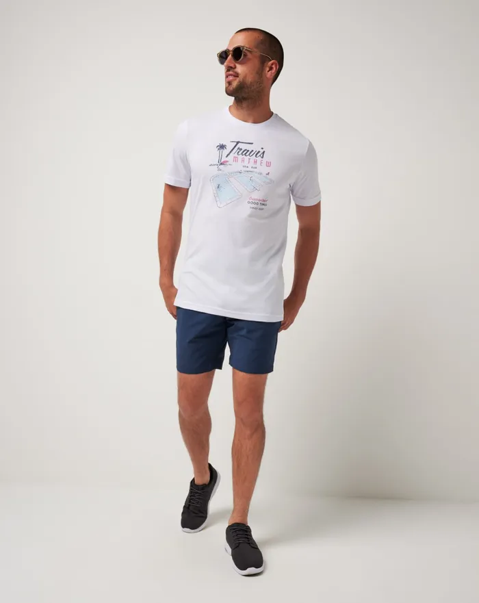 Men Tees TravisMathew ON VACATION TEE White