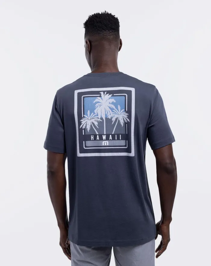 Men Tees TravisMathew TURBULENCE TEE Blue Nights