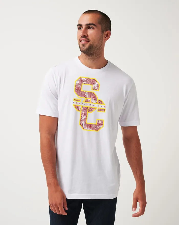Men Tees TravisMathew USC WAR PAINT TEE White