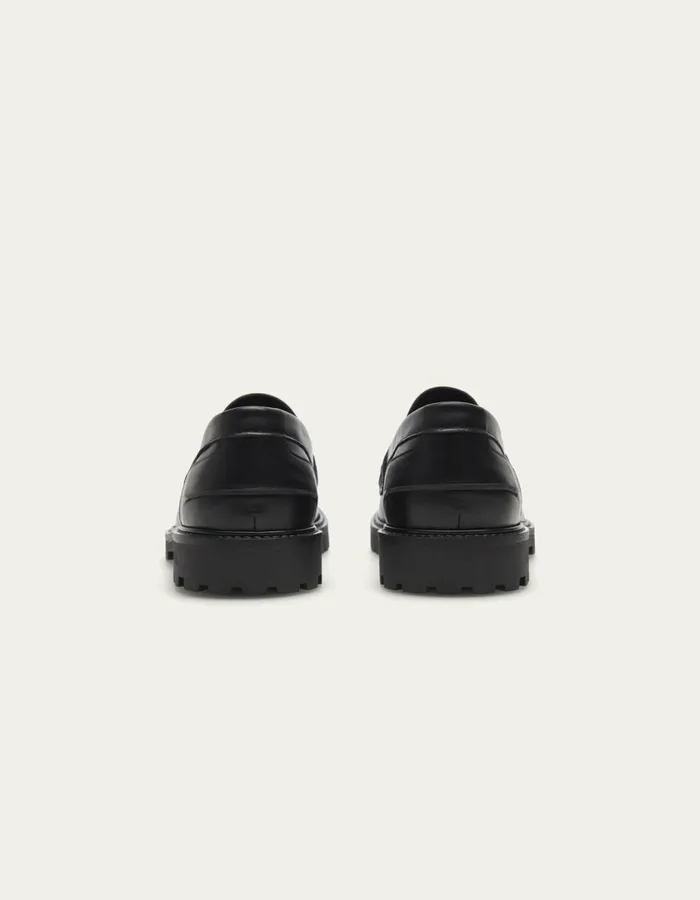 Men Thatcher Leather Penny Loafer 8211 BlackBlack Les Deux Shoes