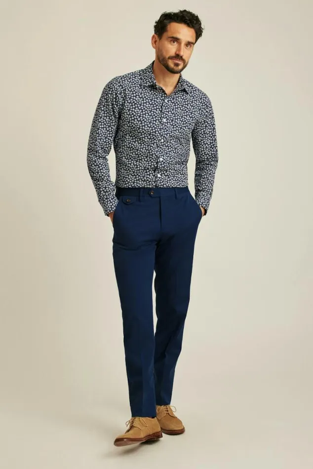Men The Desk To Dinner Shirt Navy Bernard Floral Bonobos Business Casual Shirts