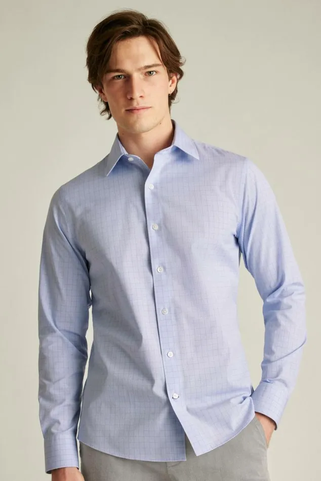 Men The Desk To Dinner Shirt Periwinkle Edison Plaid Bonobos Business Casual Shirts