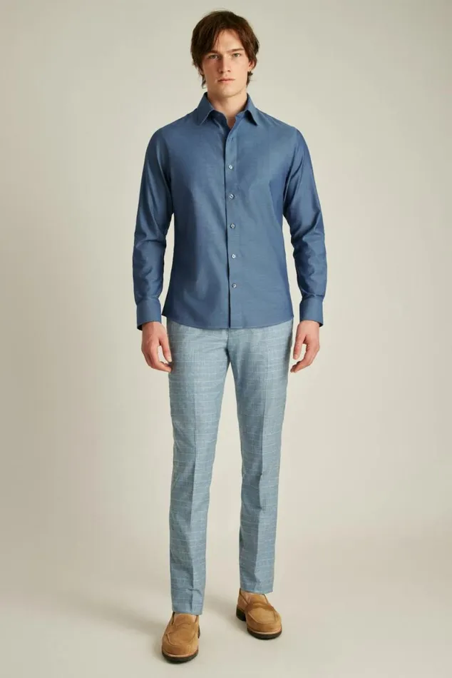 Men The Desk To Dinner Shirt Solid Light Navy Bonobos Business Casual Shirts