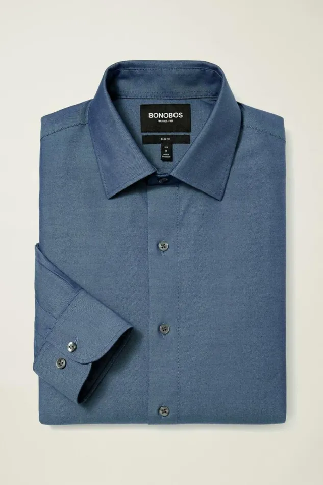 Men The Desk To Dinner Shirt Solid Light Navy Bonobos Business Casual Shirts