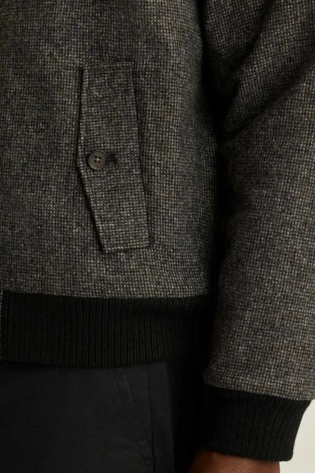 Men The Italian Wool Harrington Jacket Gray Bonobos Jackets and Coats