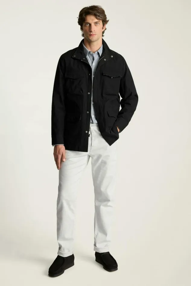 Men The Tech Utility Jacket Jet Black Bonobos Jackets and Coats