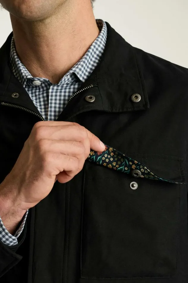 Men The Tech Utility Jacket Jet Black Bonobos Jackets and Coats