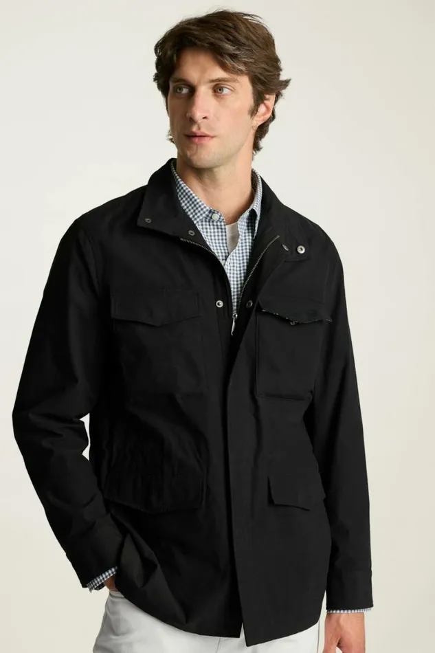 Men The Tech Utility Jacket Jet Black Bonobos Jackets and Coats