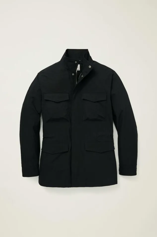 Men The Tech Utility Jacket Jet Black Bonobos Jackets and Coats