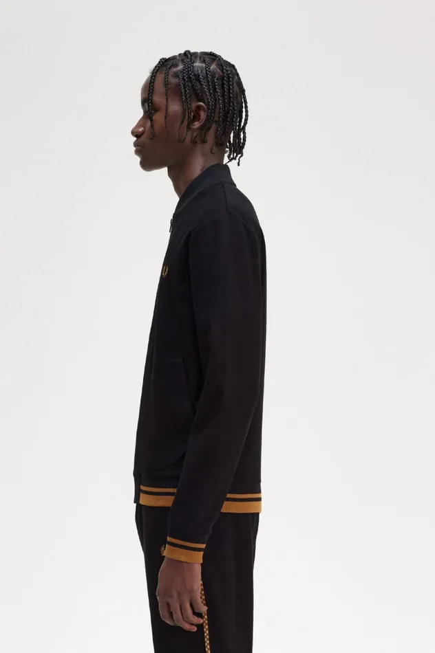 Men Tipped Detail Track Jacket Black Fred Perry Track Jackets