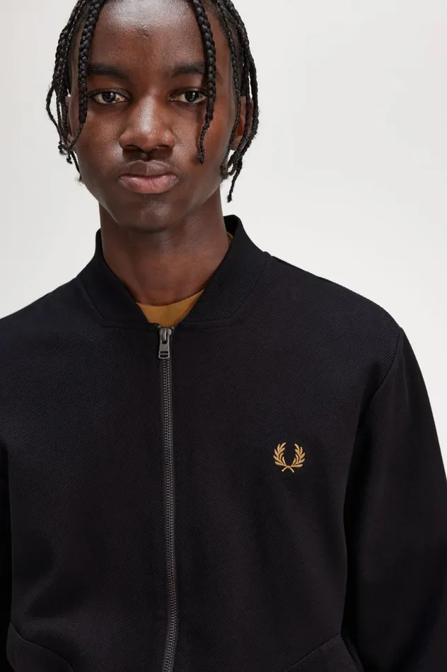 Men Tipped Detail Track Jacket Black Fred Perry Track Jackets