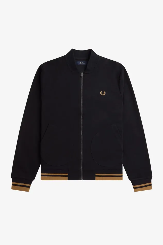 Men Tipped Detail Track Jacket Black Fred Perry Track Jackets