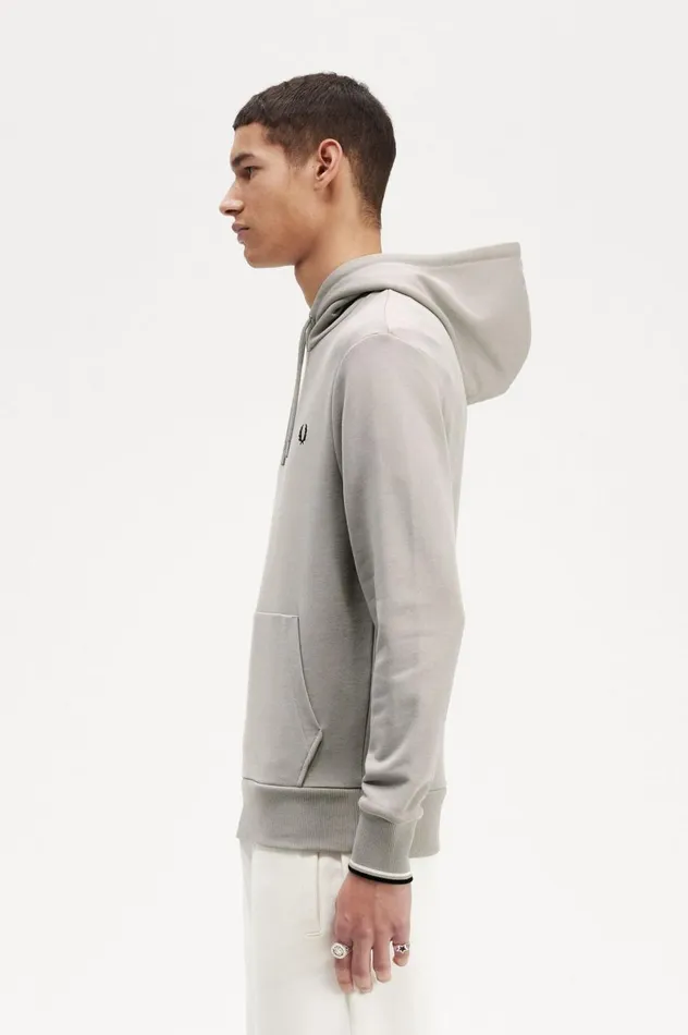 Men Tipped Hooded Sweatshirt Limestone Fred Perry Sweatshirts