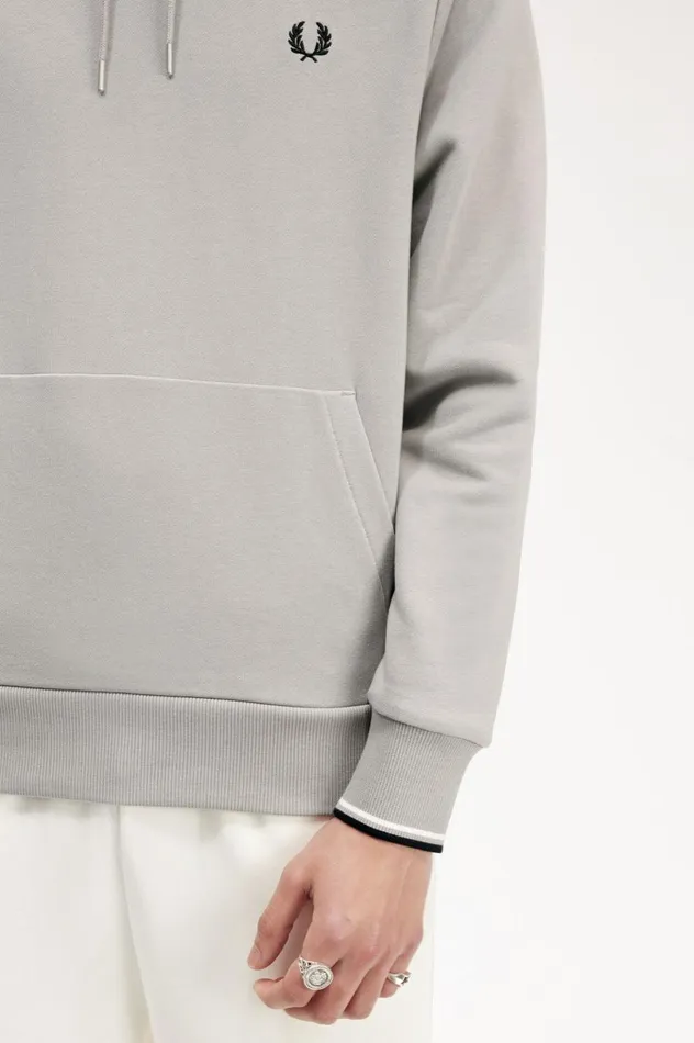 Men Tipped Hooded Sweatshirt Limestone Fred Perry Sweatshirts