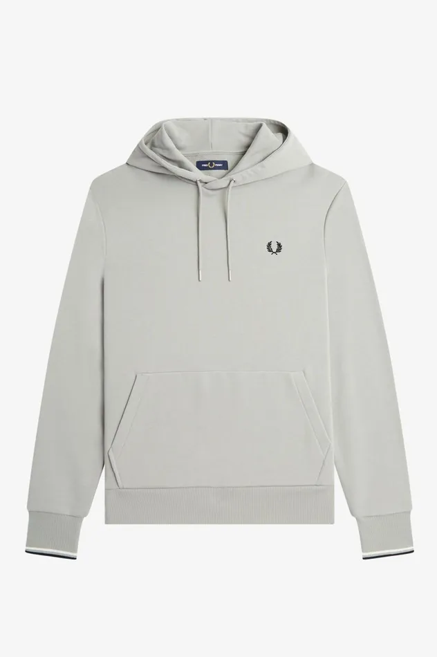 Men Tipped Hooded Sweatshirt Limestone Fred Perry Sweatshirts
