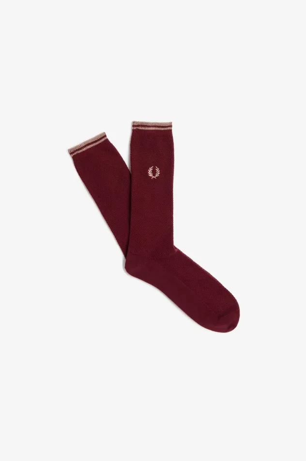 Men Tipped Socks Oxbloodshaded Stone Fred Perry Accessories