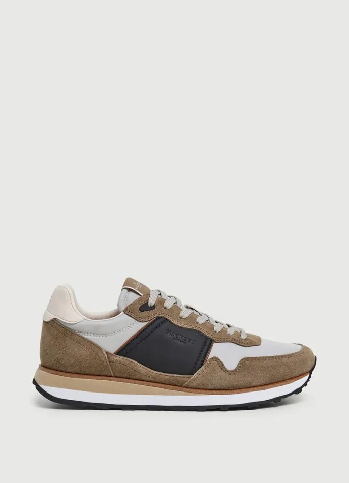 Men Trainers Hackett London Casual Suede Trainers Taupe Beige