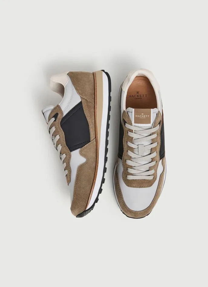 Men Trainers Hackett London Casual Suede Trainers Taupe Beige