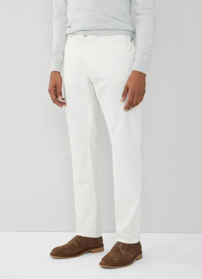 Men Trousers and Chinos Hackett London Regular Fit Trinity Trousers Canvas White