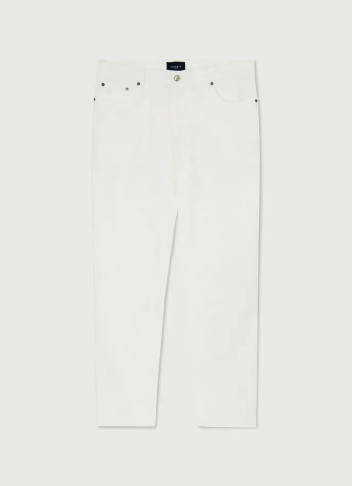 Men Trousers and Chinos Hackett London Regular Fit Trinity Trousers Canvas White