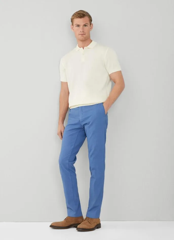 Men Trousers and Chinos Hackett London Slim Fit Piqu Chinos Avio