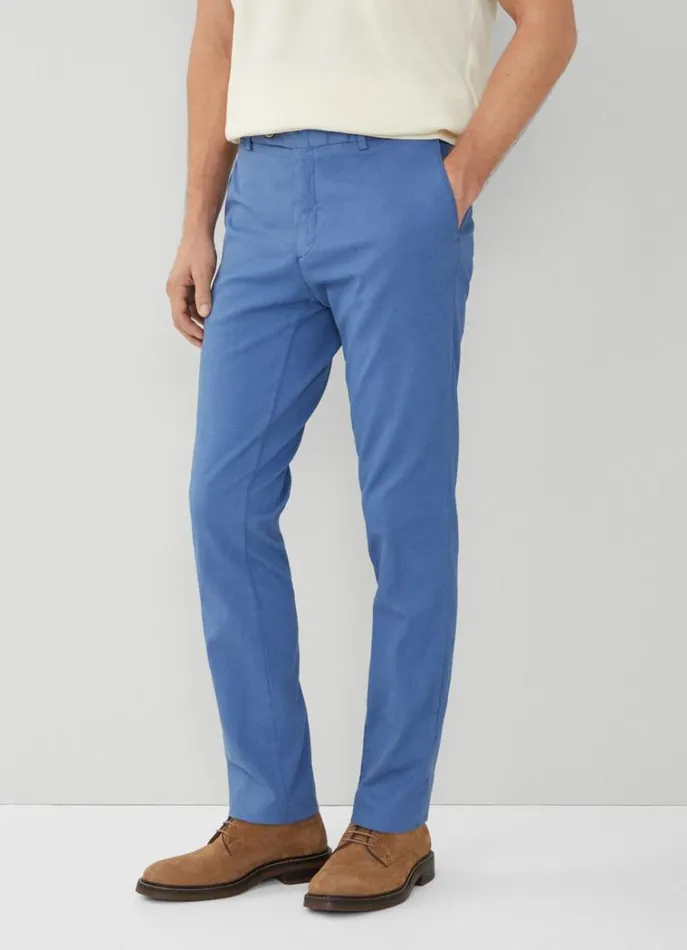 Men Trousers and Chinos Hackett London Slim Fit Piqu Chinos Avio