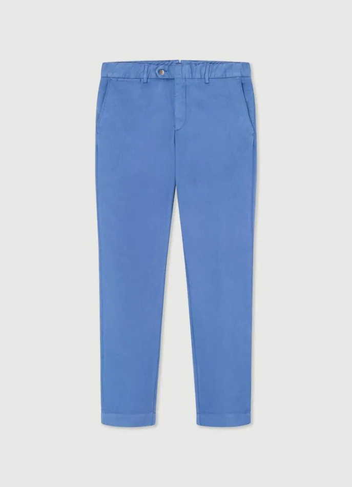 Men Trousers and Chinos Hackett London Slim Fit Piqu Chinos Avio