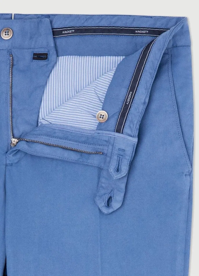 Men Trousers and Chinos Hackett London Slim Fit Piqu Chinos Avio