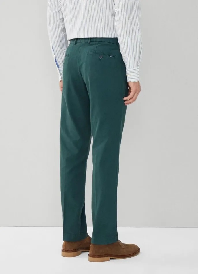 Men Trousers and Chinos Hackett London Slim Fit Piqu Chinos Bottle Green