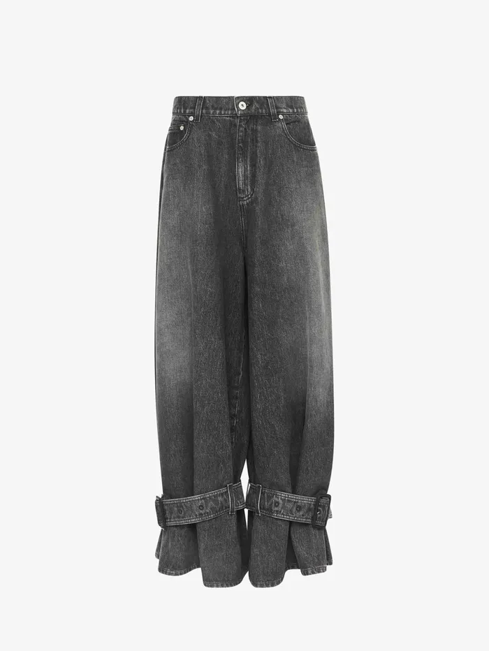 Men Trousers and Shorts JW Anderson BUCKLED CUFF DENIM JEANS Grey