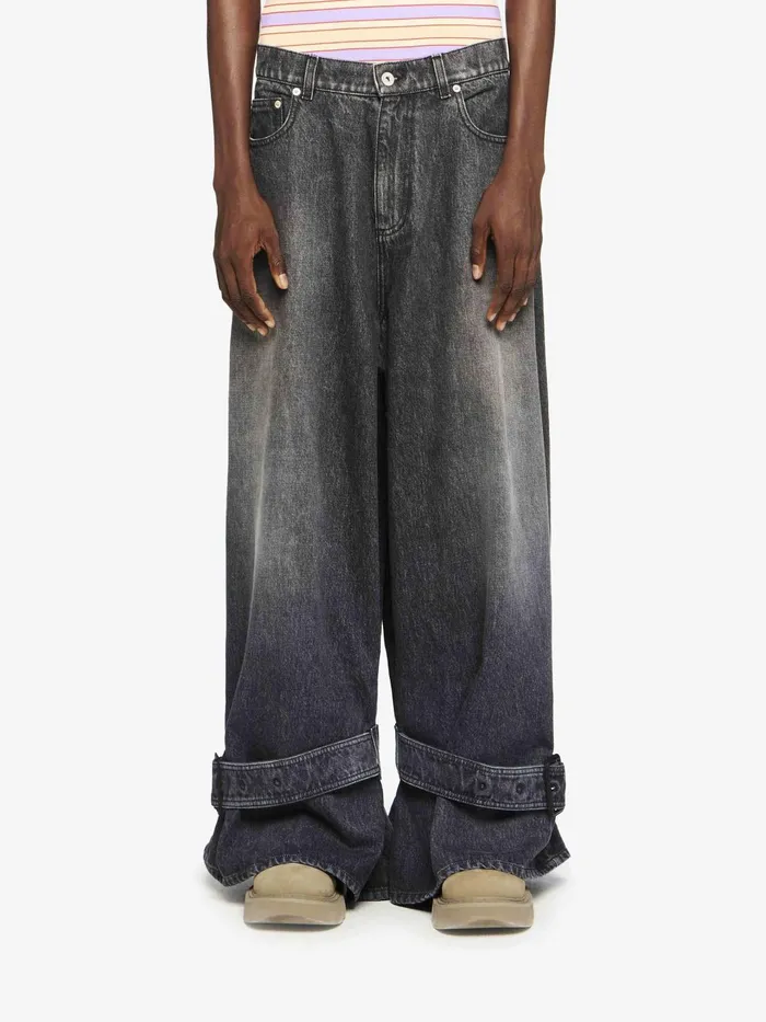 Men Trousers and Shorts JW Anderson BUCKLED CUFF DENIM JEANS Grey Men Trousers and Shorts JW Anderson BUCKLED CUFF DENIM JEANS Grey