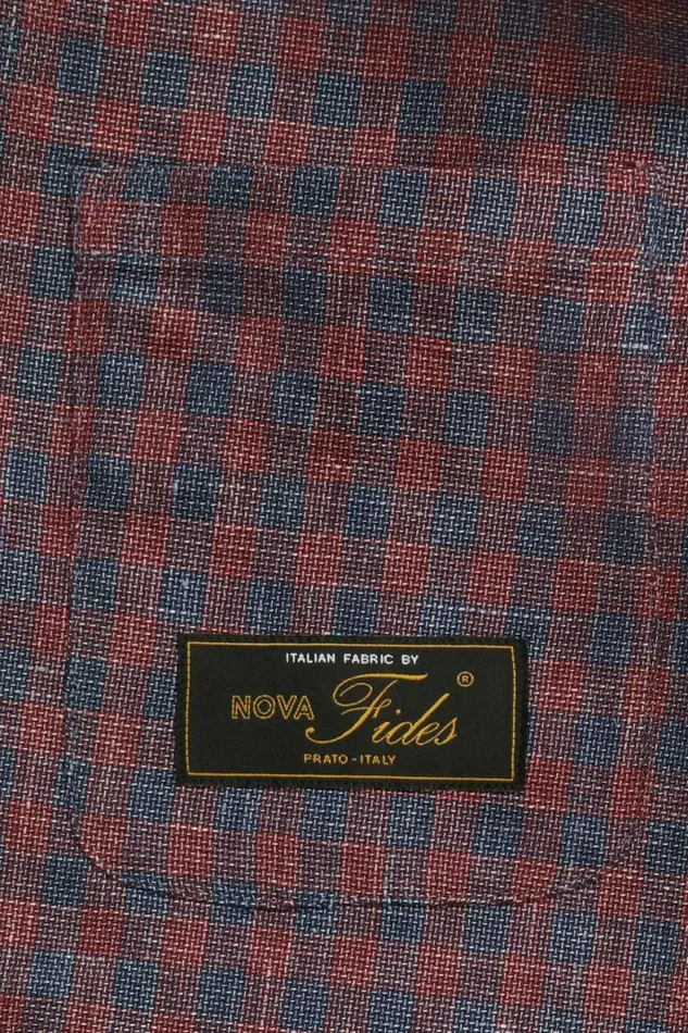 Men Unconstructed Italian Linen Blazer Red Blue Gingham Bonobos Blazers and Sport Coats