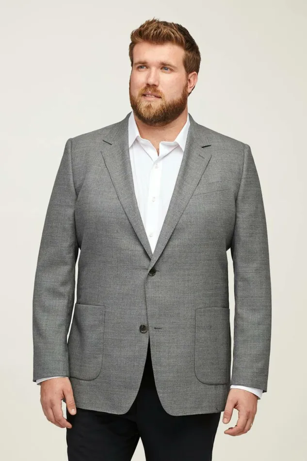 Men Unconstructed Italian Wool Blazer Extended Sizes Grey Bonobos Blazers and Sport Coats