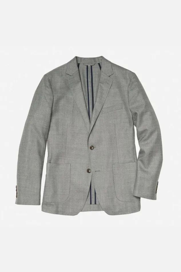 Men Unconstructed Italian Wool Blazer Extended Sizes Grey Bonobos Blazers and Sport Coats