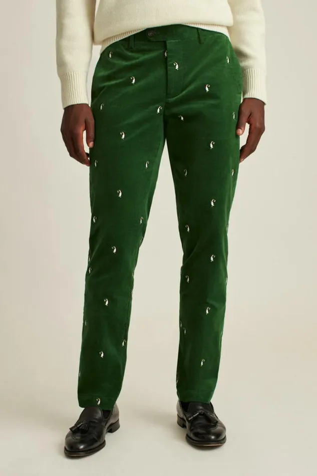 Men Velvet Trousers Penguin Party Bonobos Dress Pants