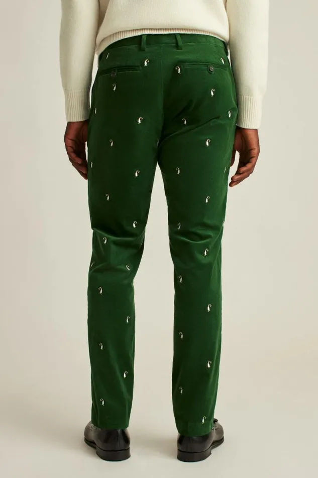Men Velvet Trousers Penguin Party Bonobos Dress Pants