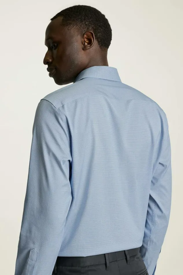 Men Weekday Warrior Dress Shirt Bright Blue Puppytooth Bonobos Business Casual Shirts